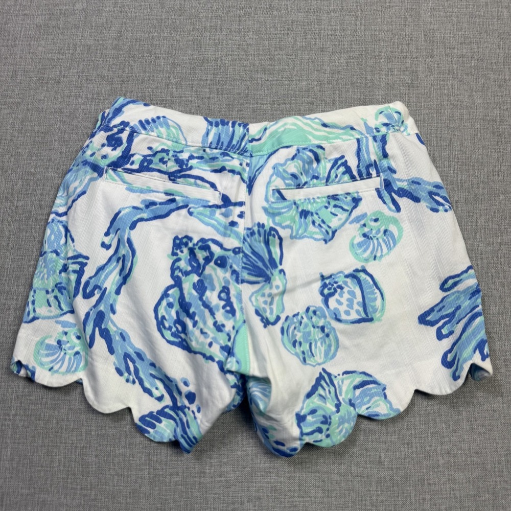Lilly Pulitzer Floral Buttercup Hot Pants Women's 00 White Pockets 5" Inseam - Picture 10 of 10